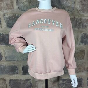 Romwe Women's Casual Oversized Graphic‎ Print Long Sleeve Crew Neck Sweatshirt